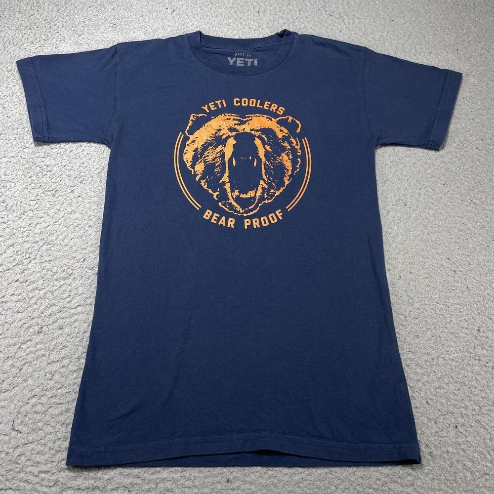 Yeti Shirt Mens Small Blue Bear‎ Proof Coolers Graphic Tee Outdoor Camping